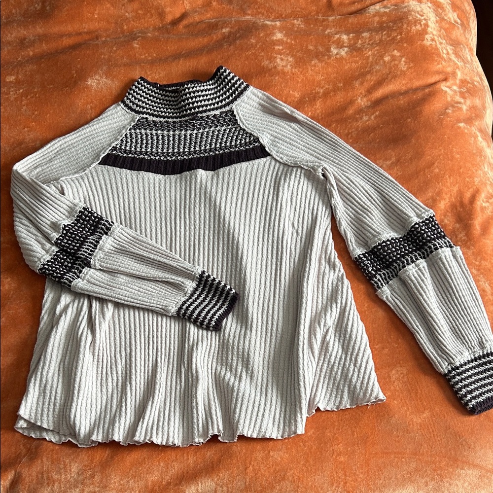 Striped Long Sleeve Knit Top